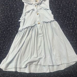 Kate Quinn Soft Blue Ruffle Button Dress